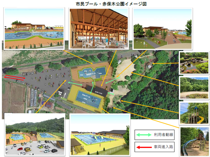 高山市民プール・赤保木公園イメージ図
