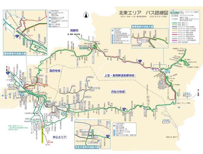 北東エリアの路線図のイラスト