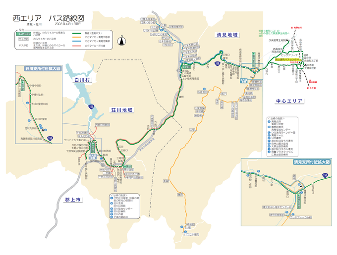 西エリアの路線図のイラスト