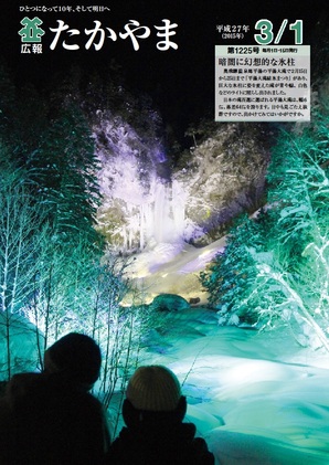 暗闇に幻想的な氷柱