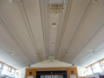 写真：天井落下防止ネット(三枝)