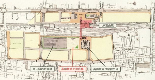 高山駅西交流広場位置図