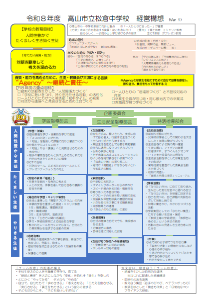 松倉中学校経営全体構想