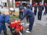 消防団員研修のようす