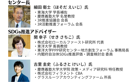 センター長、細田氏、アドバイザー、関氏、古里氏