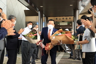 退任式のようす