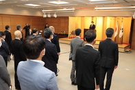 退任式のようす
