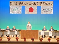 写真：総会であいさつする田中市長