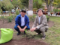 写真：記念植樹のようす