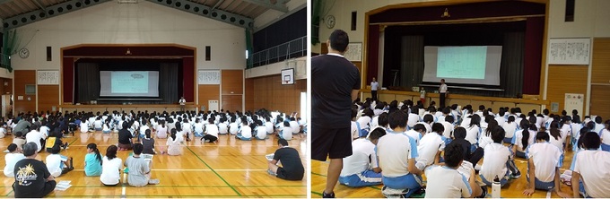 新宮小学校屋内運動場での「原山会議」