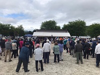 市グラウンド・ゴルフ協会春季交歓大会開会式の様子