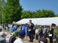 JAひだグラウンド・ゴルフ大会開会式での市長あいさつ