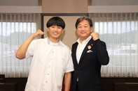 レスリング選手激励会の様子