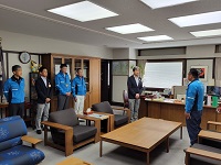 能登半島地震被災地への職員派遣にかかる激励の様子