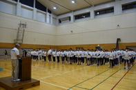 スポーツ大会選手団結団式の様子