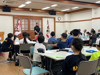 対面式での市長あいさつ