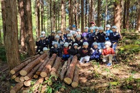 間伐体験後の集合写真