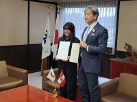 研修を終えるルセロ職員協力交流研修員