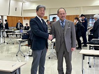 合同協議会にともに出席した臥雲松本市長と記念撮影