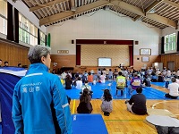岩滝小学校での総合防災訓練の様子