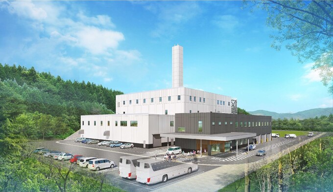 管理棟の正面玄関側の写真