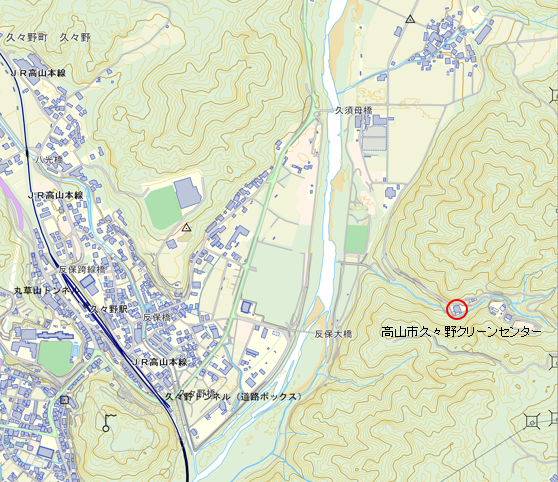 久々野クリーンセンターの位置