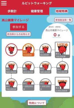 ルビットアプリ画面