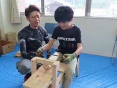 削り馬を使って体験